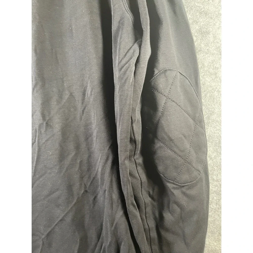 Banana Republic Luxury Touch Mens XL Tall Long Sleeve Polo Black Grey‎ Striped
